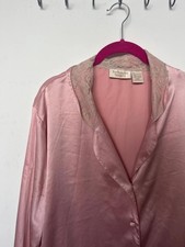 Vintage Victoria s Secret Gold Label Pink Satin Lace Robe M/L 80s 90s Coquette