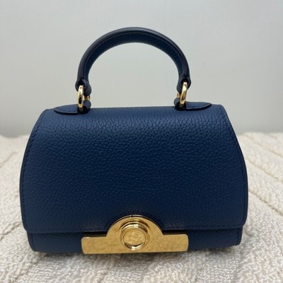 MOYNAT PARIS ショルダーバッグ　フランス製　美品 MOYNAT Paris Rejane Nano Hand Shoulder Bag Navy Leather Gold