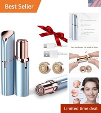 Gentle Facial Hair Remover for Women - Painless USB Rechargeable Device in Blue