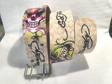 ED HARDY EH3160 LEATHER BELT LOVE SKULL KILLS SIZE MED