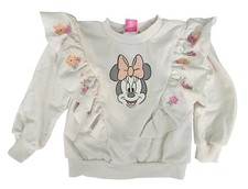 Girls Disney Junior White Minnie Mouse L/S Sweatshirt - Size 4