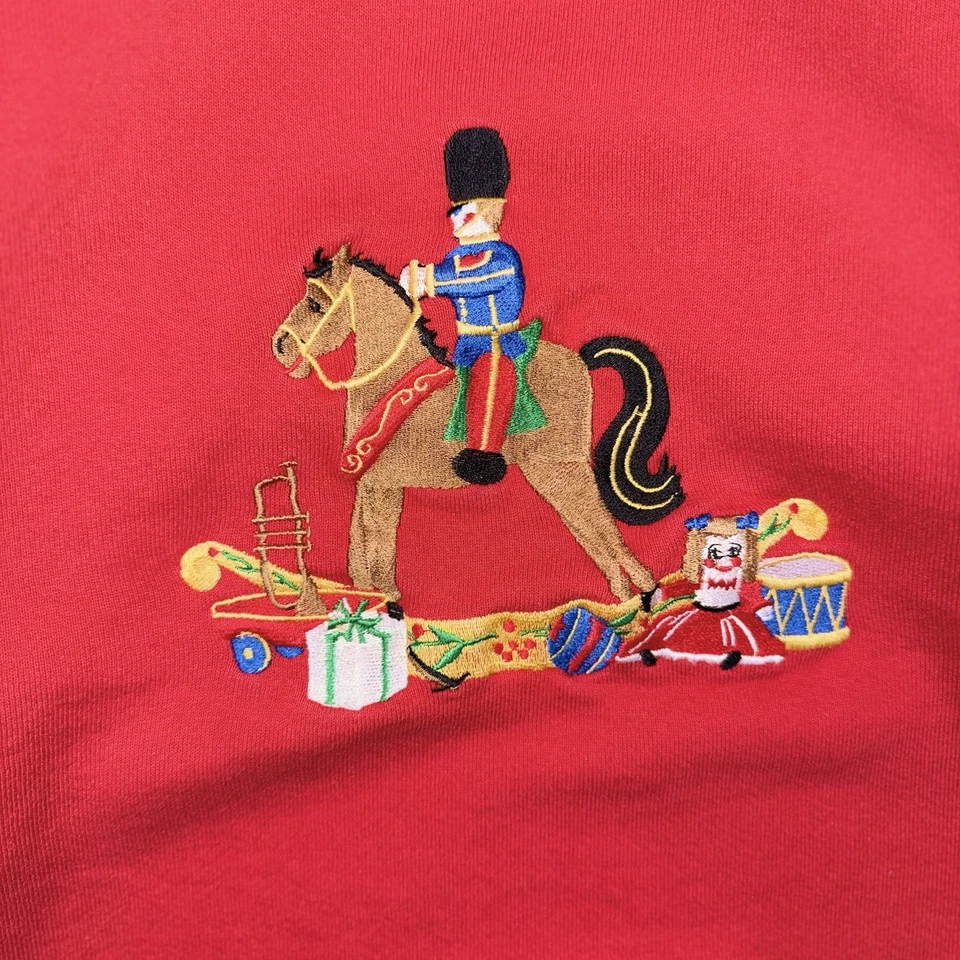 Vintage Peanut Butter & Jelly Embroidered Christmas Rocking Horse Nutcracker Med - Image 3 of 4