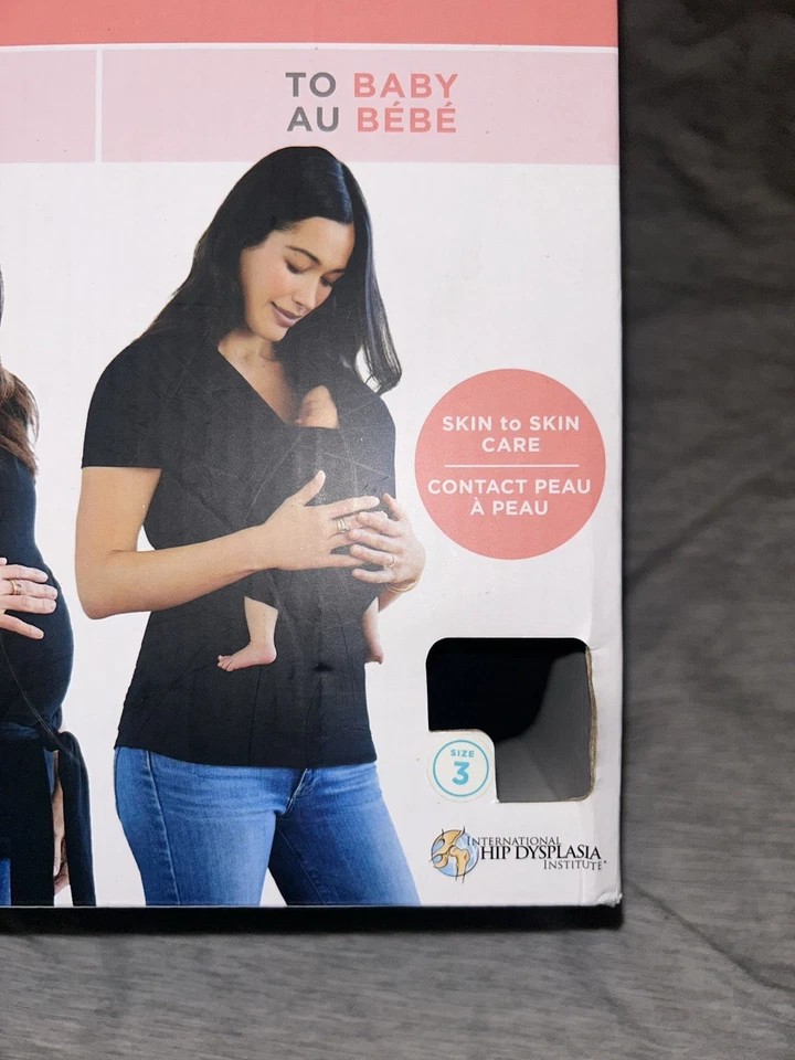 Moby Bump & Beyond T-Shirt Wrap Baby Newborn Carrier Black Size 3 - Image 2 of 4