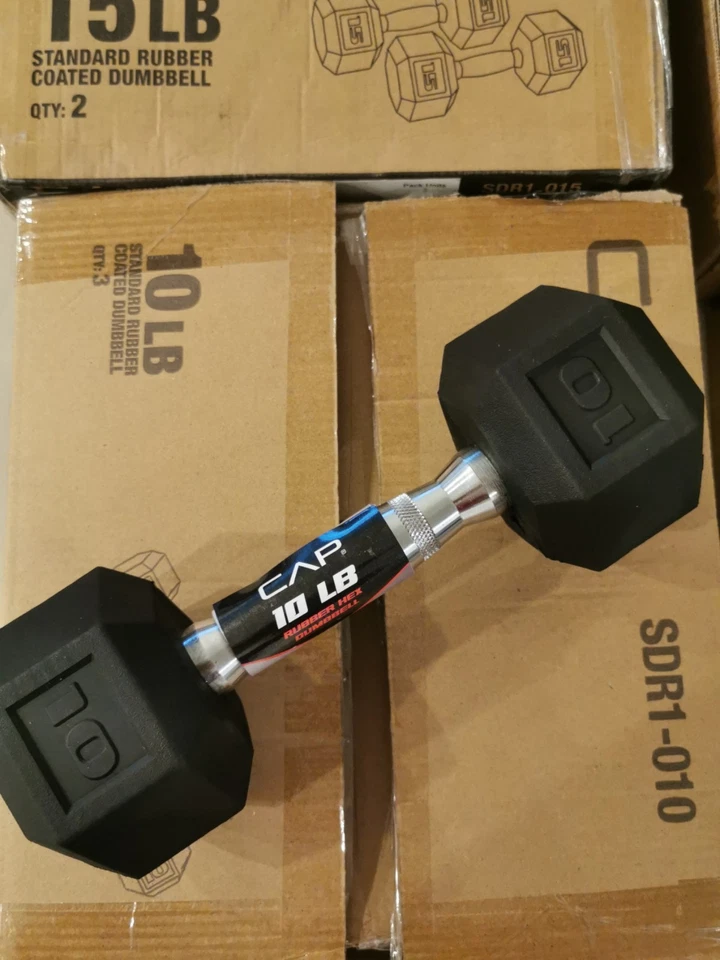 Juego de mancuernas de goma estándar NUEVO CAP 550lb Foto 2 de 2