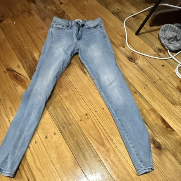 Women’s Denim Skinny Jeans Light Wash Light Blue Solid/Plain Blue