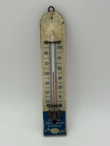 Sohio Original Wood Gas Oil Advertising Thermometer Vintage