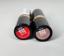 Revlon Super Lustrous Cr me 775 Super Red 756 Nude Fury Lipstick Lot of 2 NEW
