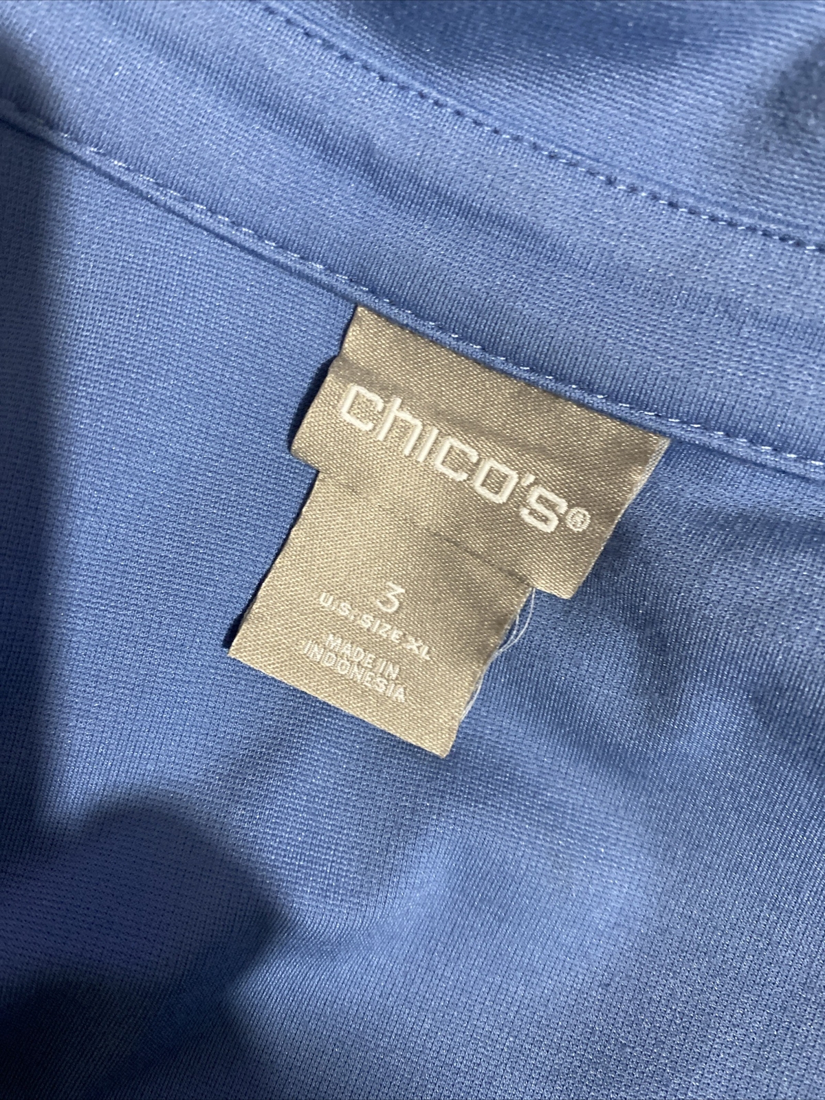 CHICO'S  Solid Basic Casual Blue  Shirt 3 Women's - image 10