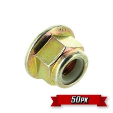 Flange Nylock Nut (Nylon Insert Lock Nut), 5/16"-18 Thread, Yellow Zinc {50pk}