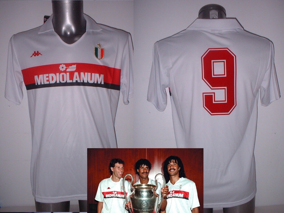 AC Milan Retro Gullit Van Basten Shirt Jersey NEW Adult Medium Football BNWT Top AC Milan Retro Gullit Van Basten Shirt Jersey NEW Adult Medium Football BNWT Top