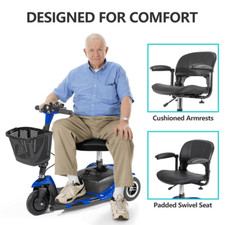 2025 3 Wheels Mobility Scooter Electric Powered Mobile Folding Wheelchair Device