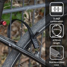 Oxford Combi Zip Lock Helmet Lock, Bike Lock, Ski / Buggy Security - Black LK150