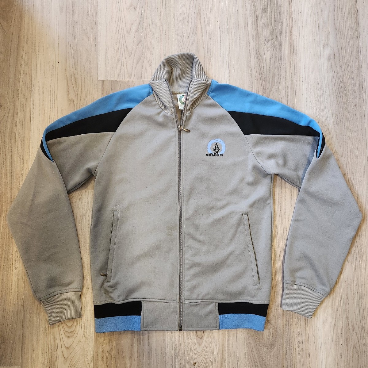 VOLCOM Track Jacket Mens Medium Gray V Line Science Zip VOLCOM Track Jacket Mens Medium Gray V Line Science Zip