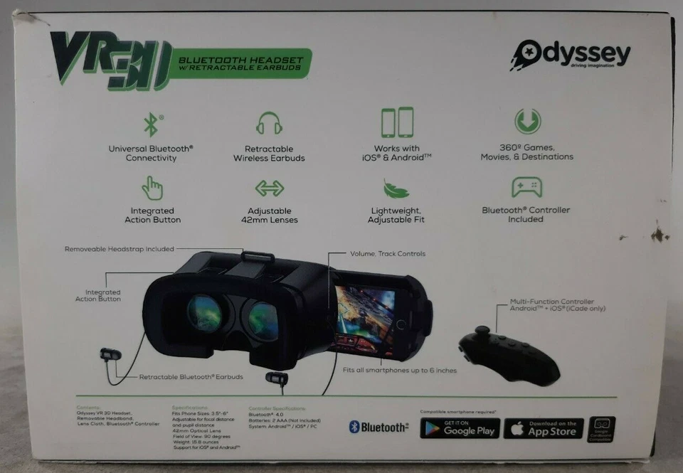 Odyssey VR 3D Pro Elite Virtual Reality Bluetooth Headset