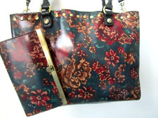  Patricia Nash Zancona Fall Tapestry Leather Tote Purse & Matching Wallet - Nwt