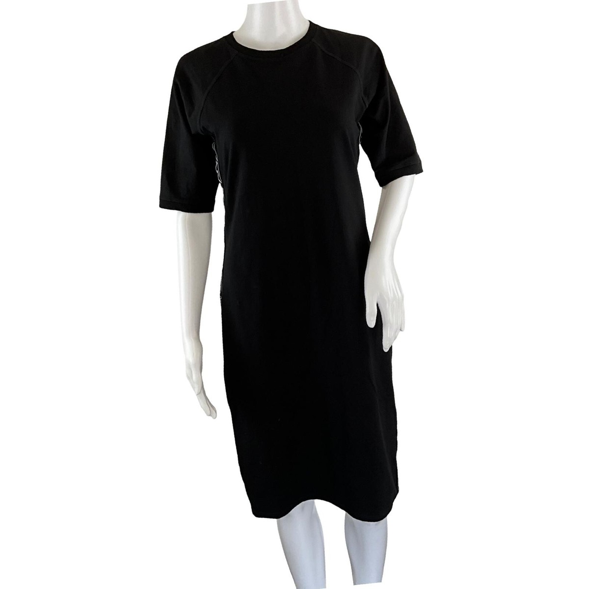 DKNY Sport Women's Bodycon Dress With Logo Taping Black Size M Pre-Owned DKNY Sport Women's Bodycon Dress With Logo Taping Black Size M Pre-Owned