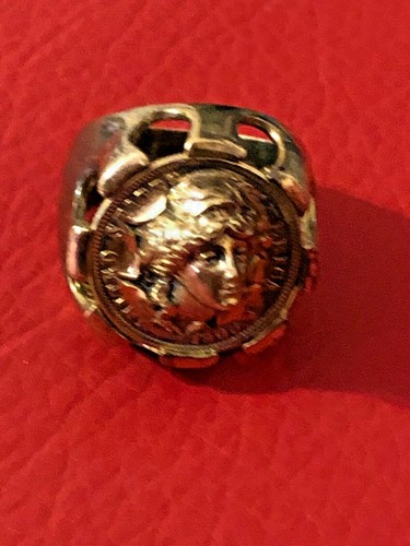 Antique Lady Liberty popped out RING of 1906 Sterling Dime sterling ring - Picture 2 of 8