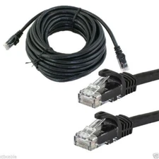 32FT CAT6 Cable Ethernet Lan Network CAT 6 RJ45 Patch Cord Internet Black NEW