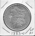 USA MORGAN SILVER DOLLAR 1883-0 XF-AU LAUREAT HEAD LEFT,DATE BELOW FLANKED BY