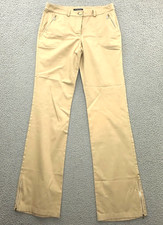 St. John Sport by Marie Pants sz 8 Beige High Waist Straight Gold Hardware