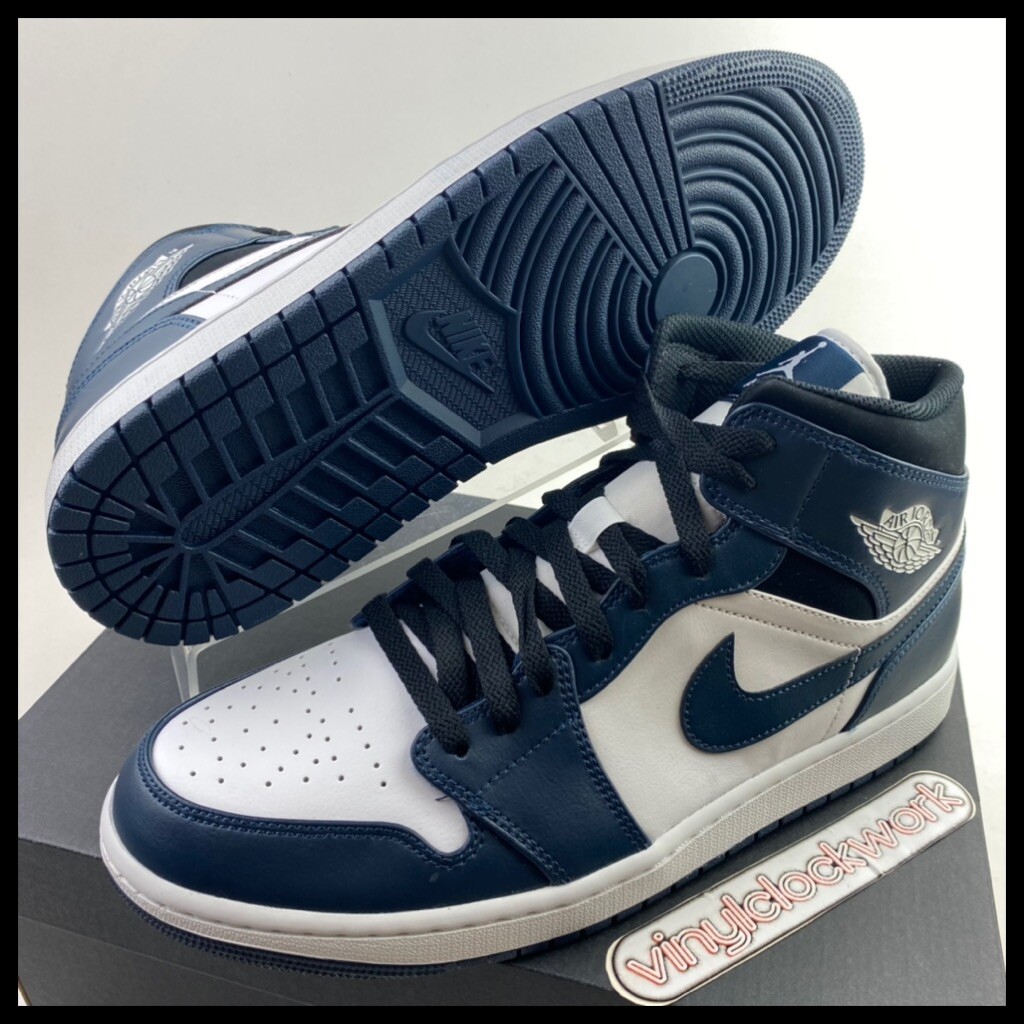 Nike Air Jordan 1 Mid Armory Navy Mens Size 11.5 White Black  display picture 1