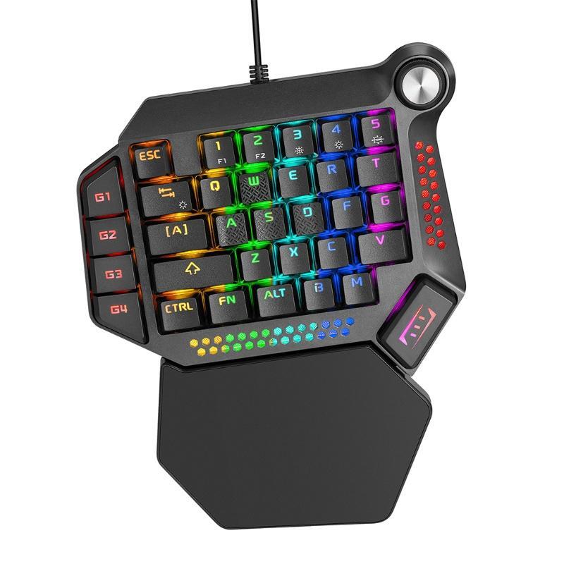 Mini 35Keys RGB Backlight Small Keyboard Single Hand Gaming Keyboard for Games, teclado gaming pequeño - Vimarsana News