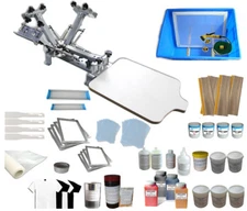 TECHTONGDA 4 Color 1 Station Screen Printing Kit Material Package Squeegee