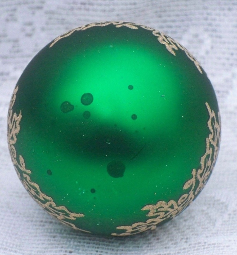 VINTAGE RAUCH GREEN SATIN GOLD GLITTER CHRISTMAS CANDLES ORNAMENT eBay