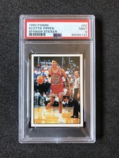 1990 Scottie Pippen #62 Panini Basket NBA Sticker Card PSA 9 