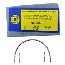 C.S. Osborne 12 Pk. Curved 3 Square Point Needles Heavy 502-2-1/2 Size 2-1/2" 
