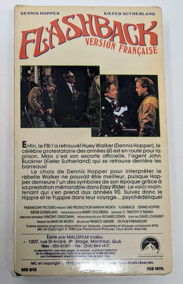 Flashback VHS (1990) - NTSC - Francés - SELLADO Foto 2 de 4
