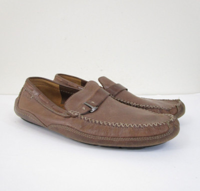 Clarks Collection Cushion Ortholite Brown Leather Loafers 