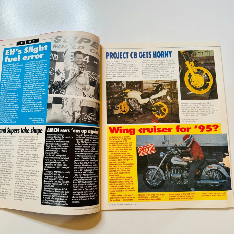 Revista Noticias Motocicleta Vol 44 Nº 2 Junio 1994 CBR900RR Foto 4 de 4