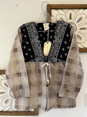 NEW Free People X Trica Fix Bando Pullover Bandana Top XS NWT Black White  - Main Image