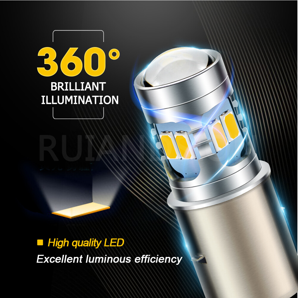 Ampoule Phare Avant BA20S LED Jaune 6V-24V – Pour Ancienne Voiture Ou Moto