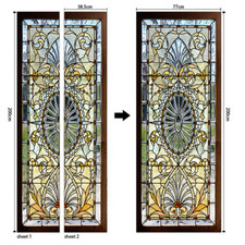 Removable Retro Door Mural Sticker Glass Decals Peel and Stick Wall Decal Decor
