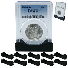 (10) Coin Slab Holder Display Stand PCGS NGC Case Storage Box Plastic Set ICG US