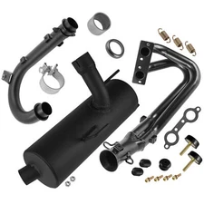 Caltric Exhaust Muffler & Pipe w/ Gasket Kit For Polaris RZR S 800 EFI 2009-2012