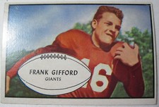 1953 Frank Gifford NY Giants Football Card Bowman #43 short print (#822a) 
