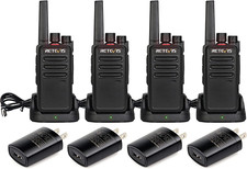 RT68 Rechargeable Walkie Talkies for Adults, Long Range 4 Pack
