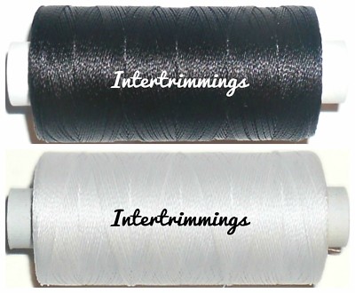 STARK GEBUNDENES NYLONFADEN 40ER, 150MTR SPULE, POLSTERUNG USW., SCHWARZ ODER WEISS