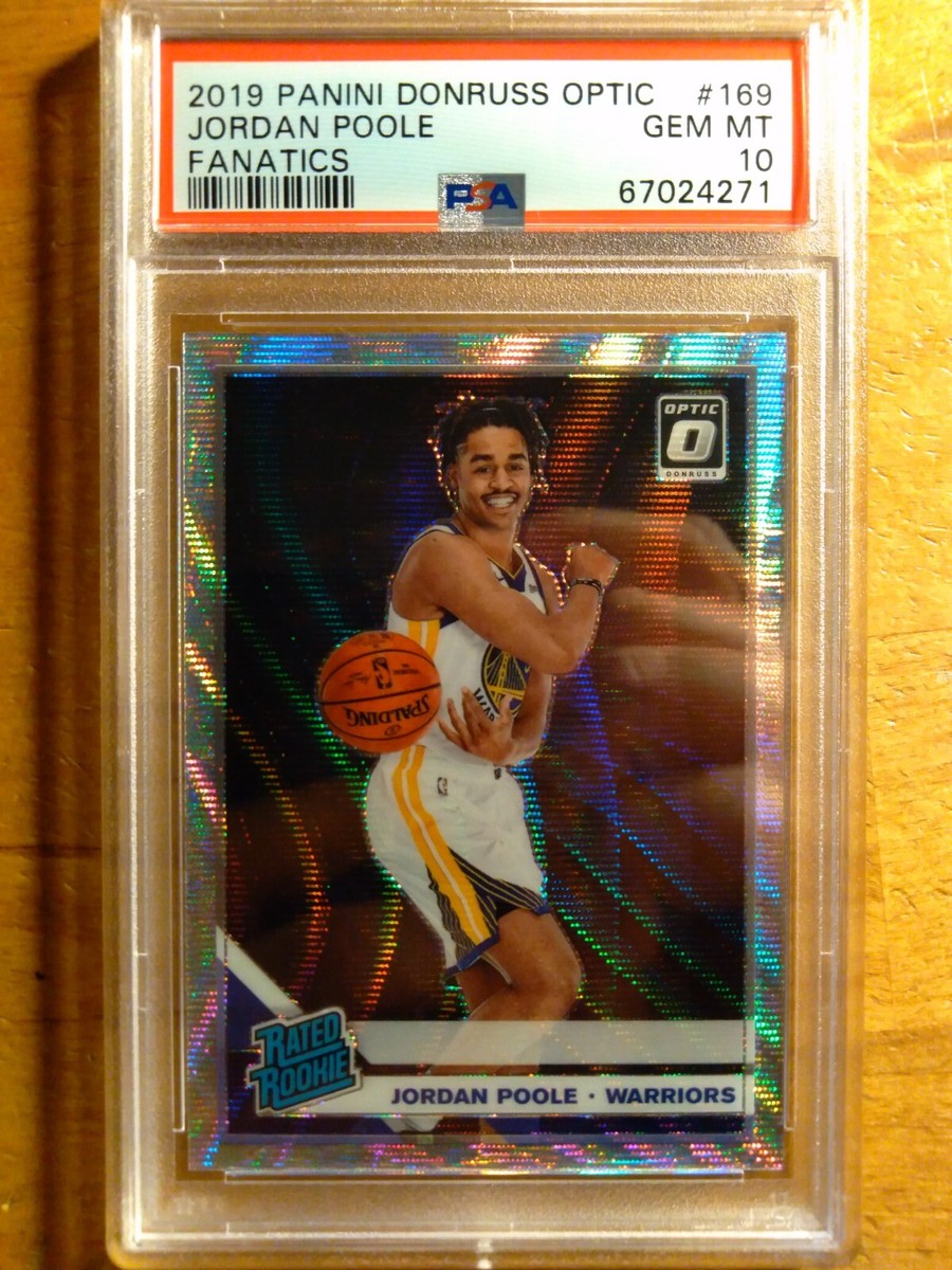 JORDAN POOLE 2019 DONRUSS OPTIC FANATICS PRIZM WAVE RC #169 PSA 10 