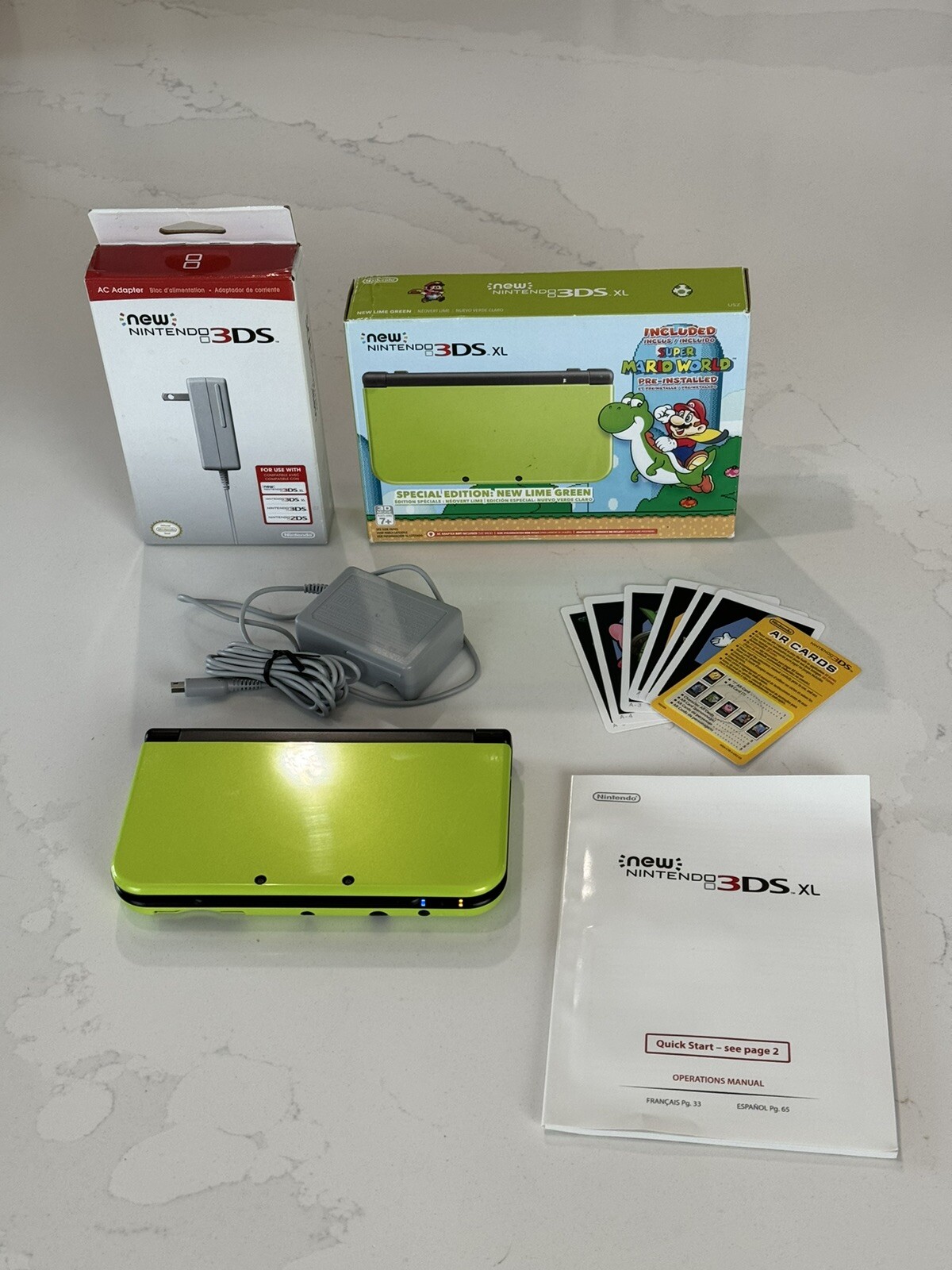Nintendo 3DS XL Lime Green Special Edition Console Super Mario World Edition 650415225095 eBay