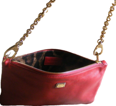 DOLCE & GABBANA Red Leather WRIST Clutch Bag with Attachable  display picture 2