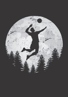 Notizbuch A5 Dotted Gepunktet Softcover Volleyball Vollmond Schmetterball 120 S.