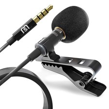 Professional Wired Lavalier Lapel Clip On Microphone for iPhone and Android S...