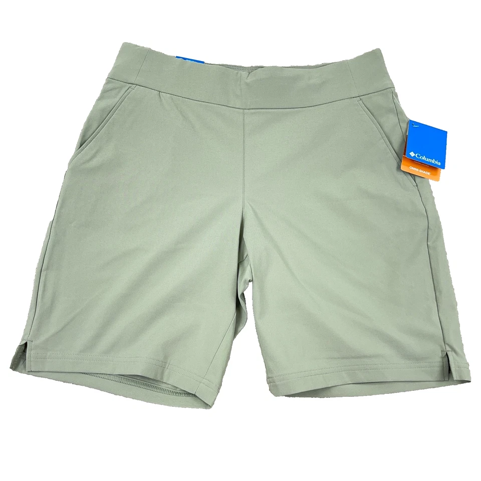Pantalones Cortos Columbia Mujer Grande Verde Toda Temporada Largo Rendimiento Senderismo 9" Foto 2 de 4