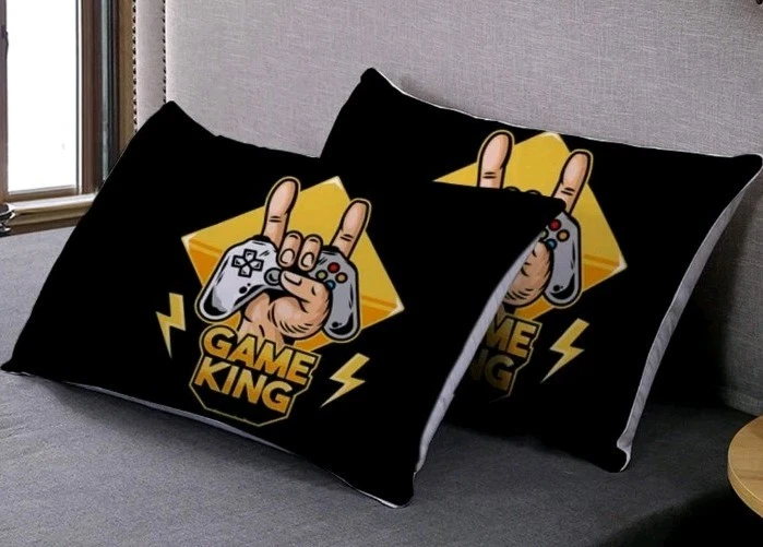   Juegos de cama para jugadores para niños, juego de funda nórdica para juegos tamaño completo y 2 fundas de almohada Foto 2 de 2