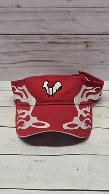 New Otto Sun Visor White Flames And Chicken In Middle Embroidered Hook And Loop 