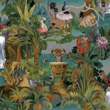 Animal Beach Party Wallpaper Roll Holden 14350 Playful Artistic Metallic Accents